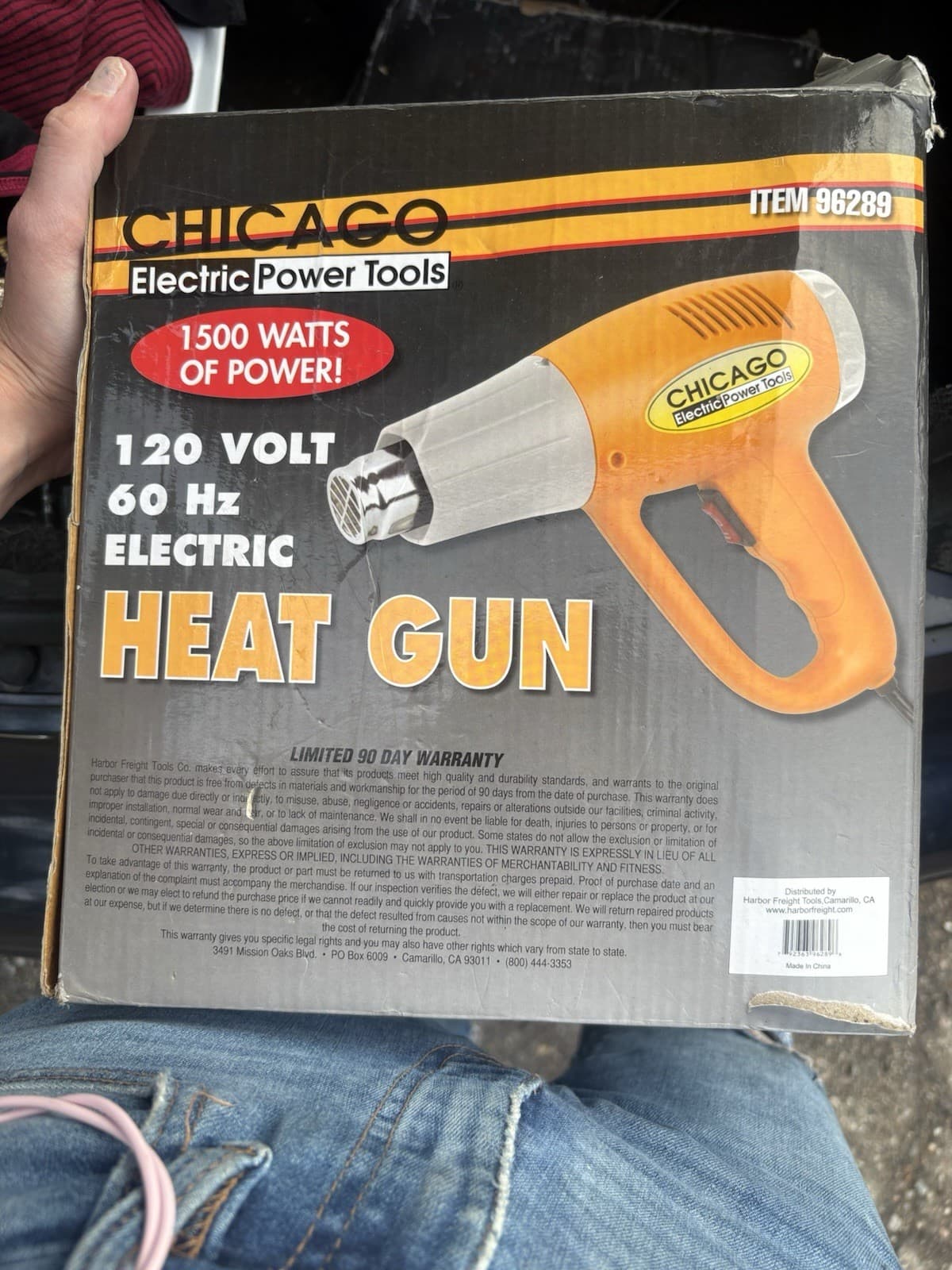 Chicago Electric Power Tools 1500W Heat Gun 120V 122-1112°F Corded 96289 - Thumbnail 2