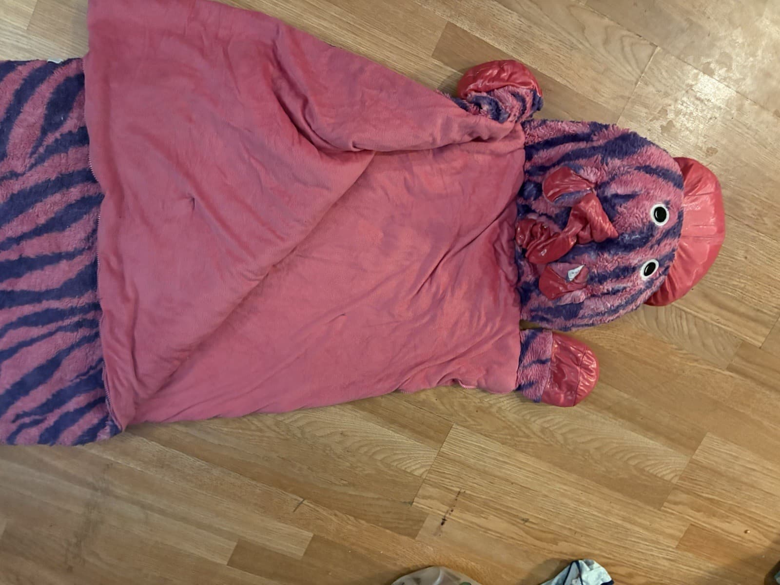 Pink Purple Animal Print Kids Sleeping Bag Polyester Rectangle Standard Bedroom - Thumbnail 3