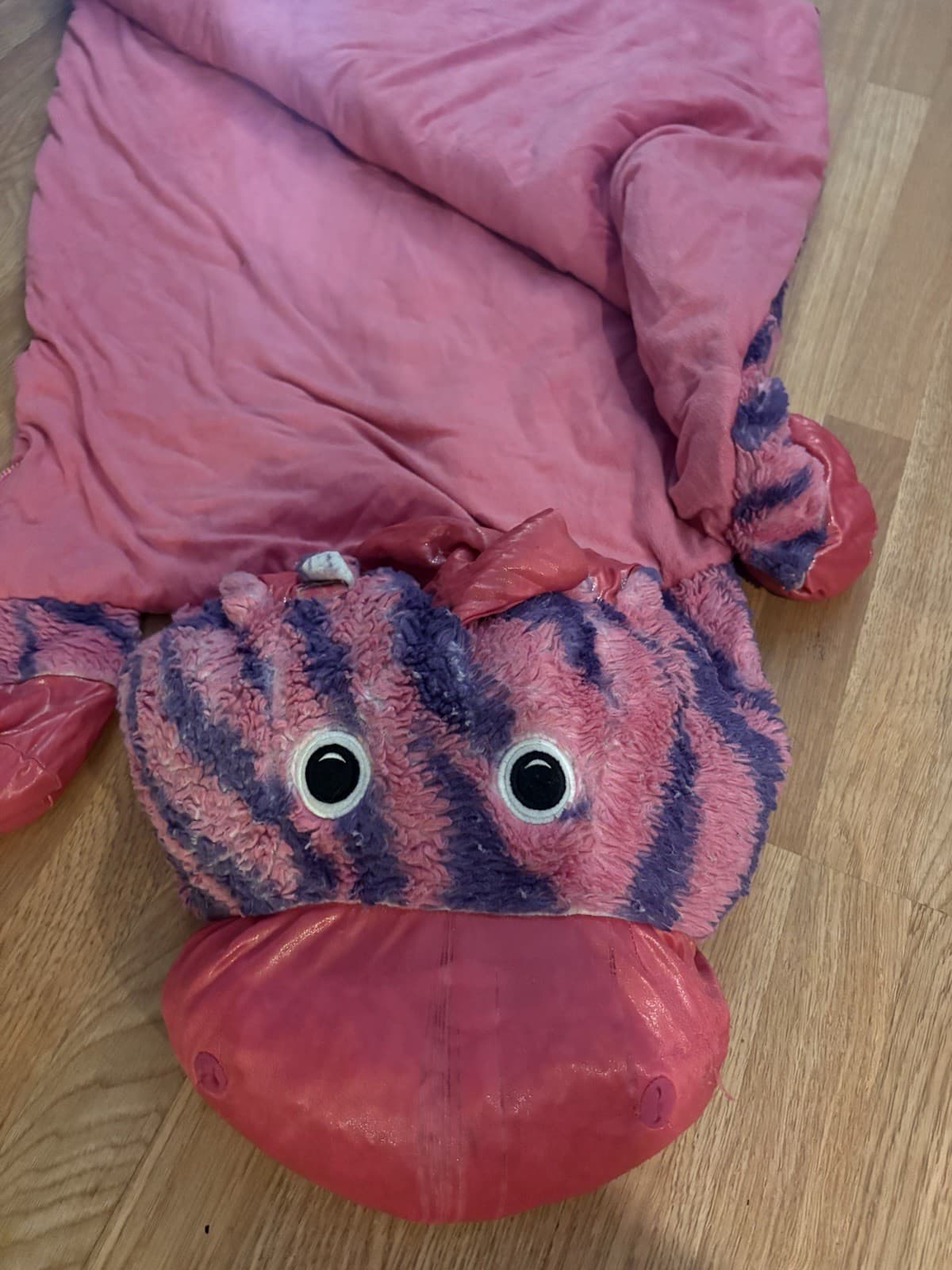 Pink Purple Animal Print Kids Sleeping Bag Polyester Rectangle Standard Bedroom - Thumbnail 2