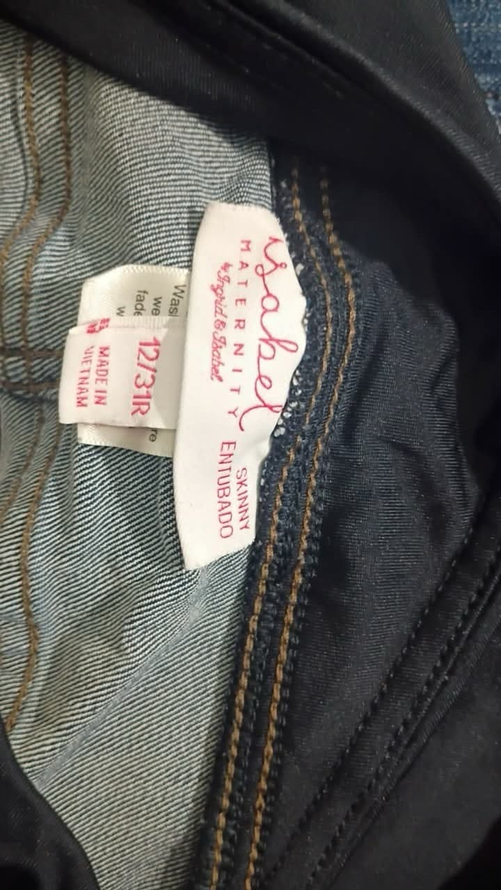 a:glow Maternity Skinny Blue Denim Jeans Stretch High Rise 5-Pocket - Thumbnail 3