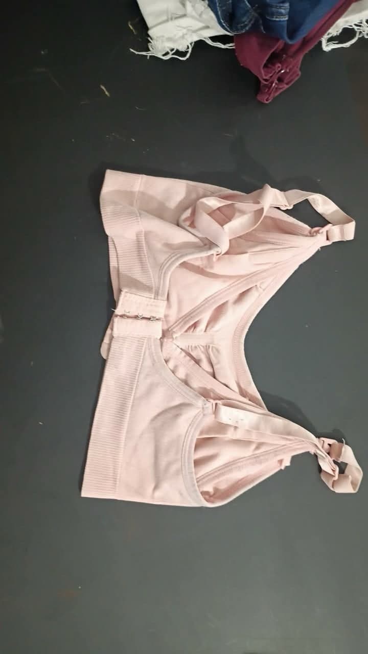 Pink nursing Bra Size S Solid Nylon/Elastane Hook & Eye Closure - Thumbnail 2