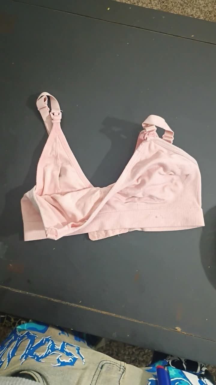 Pink nursing Bra Size S Solid Nylon/Elastane Hook & Eye Closure - Thumbnail 3