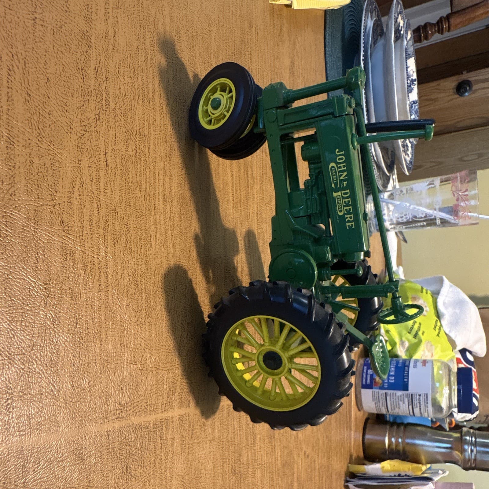 John Deere Green & Yellow Diecast Tractor, Agriculture Theme - Thumbnail 2