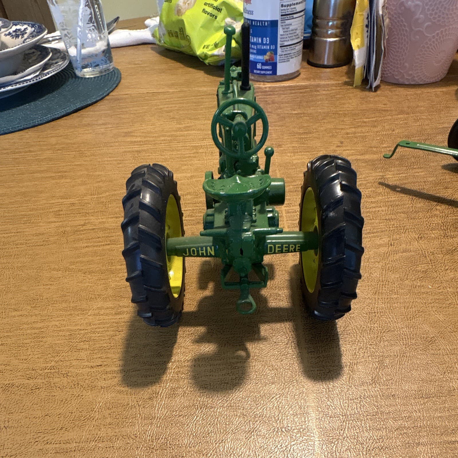 John Deere Green & Yellow Diecast Tractor, Agriculture Theme - Thumbnail 4