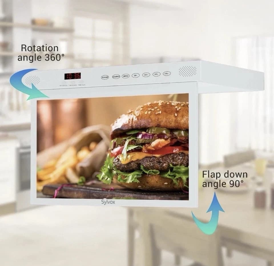SYLVOX 15.6 inch Under Cabinet TV Kitchen TV 1080P Built-in Google Play RV TV - Thumbnail 7
