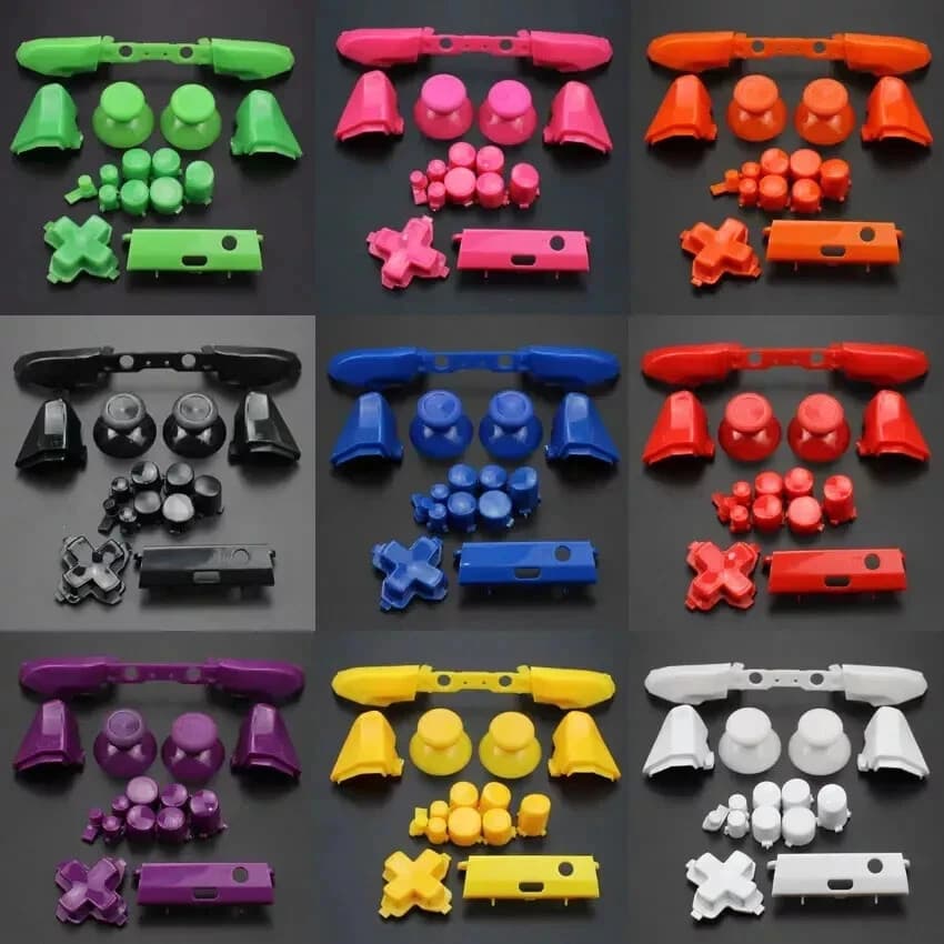 Full Sets Chrome Button Replacement For Xbox One S Dpad ABXY Trigger Grips - Thumbnail 3