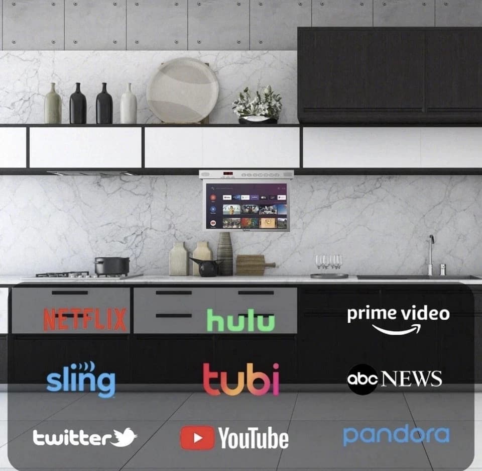 SYLVOX 15.6 inch Under Cabinet TV Kitchen TV 1080P Built-in Google Play RV TV - Thumbnail 6