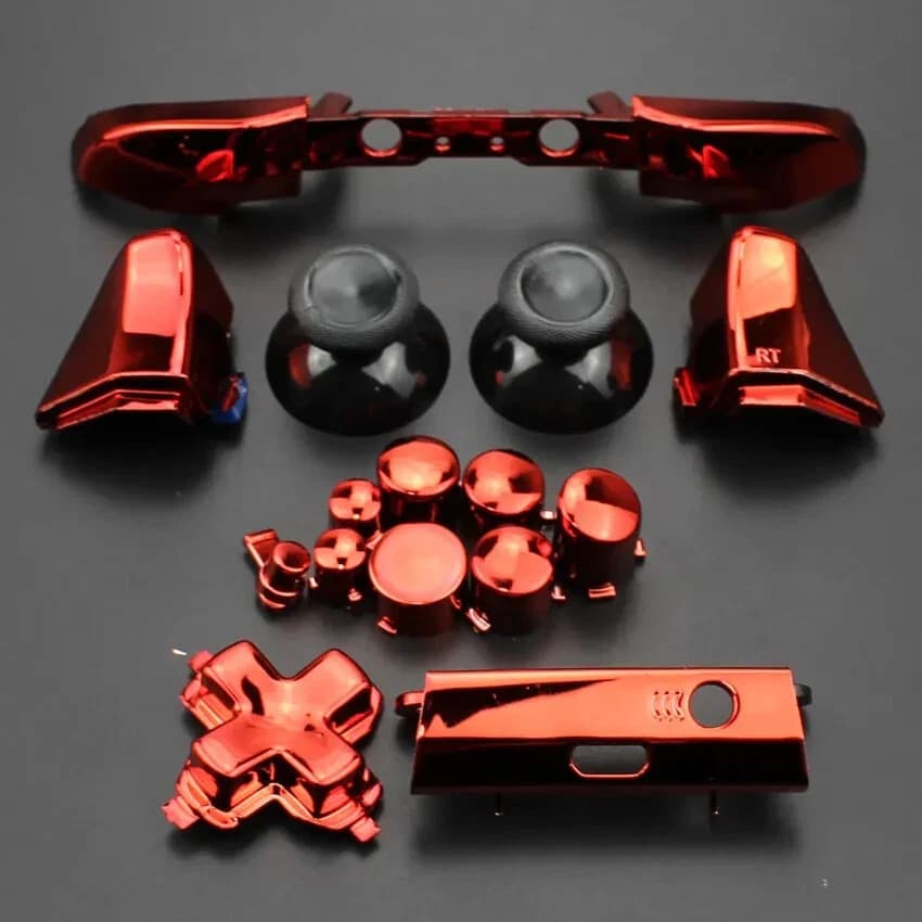 Full Sets Chrome Button Replacement For Xbox One S Dpad ABXY Trigger Grips - Thumbnail 6