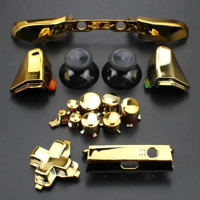Full Sets Chrome Button Replacement For Xbox One S Dpad ABXY Trigger Grips - Thumbnail 8