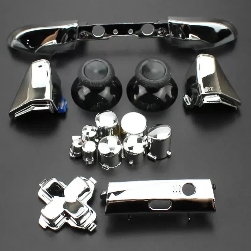 Full Sets Chrome Button Replacement For Xbox One S Dpad ABXY Trigger Grips - Thumbnail 10