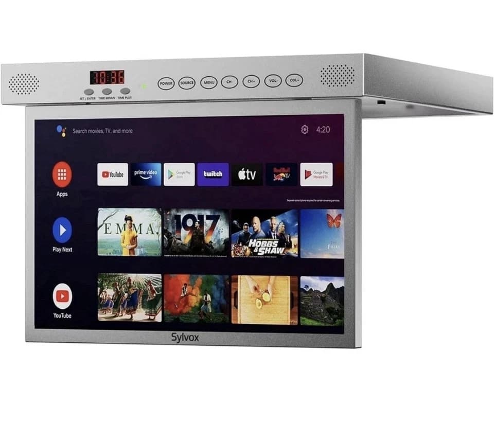SYLVOX 15.6 inch Under Cabinet TV Kitchen TV 1080P Built-in Google Play RV TV - Thumbnail 2