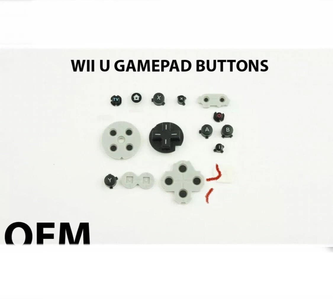 OEM Full Set Replacement Button for Nintendo Wii U Gamepad Controller Black - Thumbnail 2