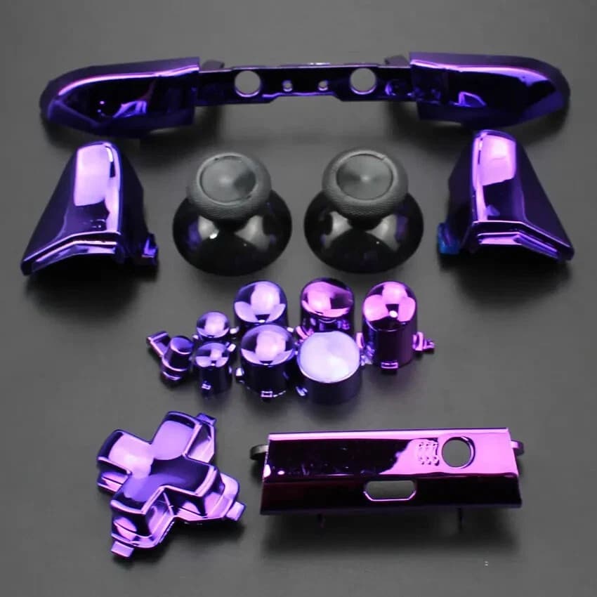 Full Sets Chrome Button Replacement For Xbox One S Dpad ABXY Trigger Grips - Thumbnail 4