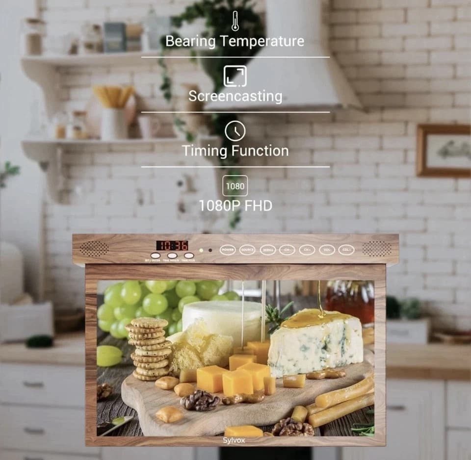 SYLVOX 15.6 inch Under Cabinet TV Kitchen TV 1080P Built-in Google Play RV TV - Thumbnail 2