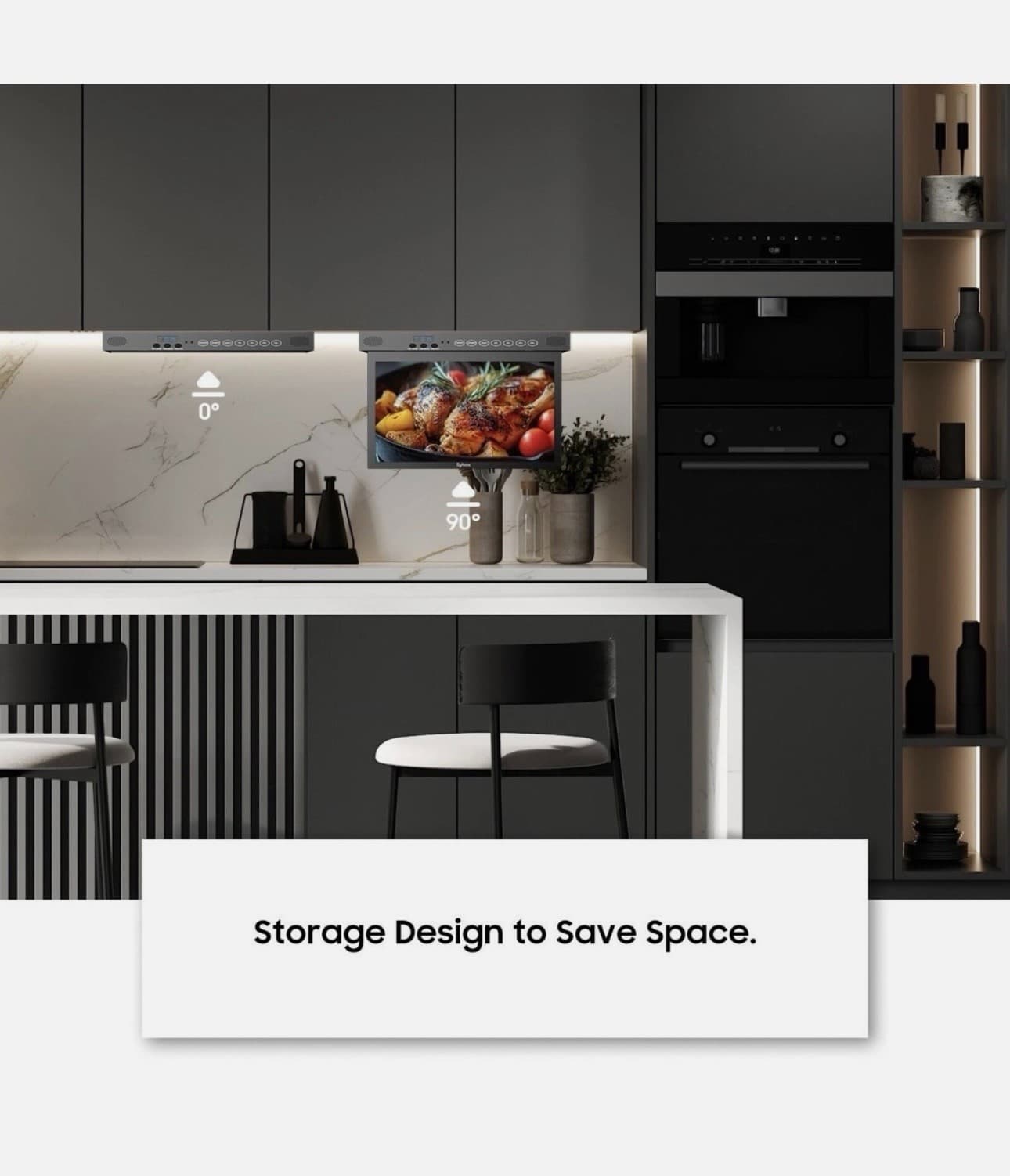 SYLVOX 15.6 inch Under Cabinet TV Kitchen TV 1080P Built-in Google Play RV TV - Thumbnail 4