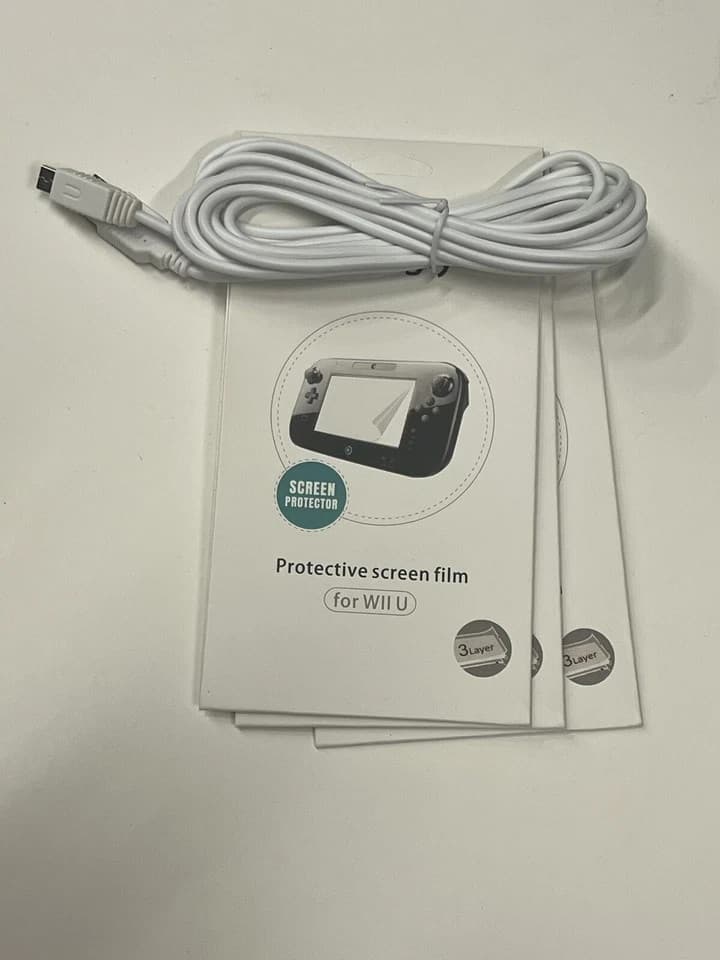 USB Charger Cable For Nintendo Wii U Gamepad Controller Plus 6 Pcs. Screen P - Thumbnail 8