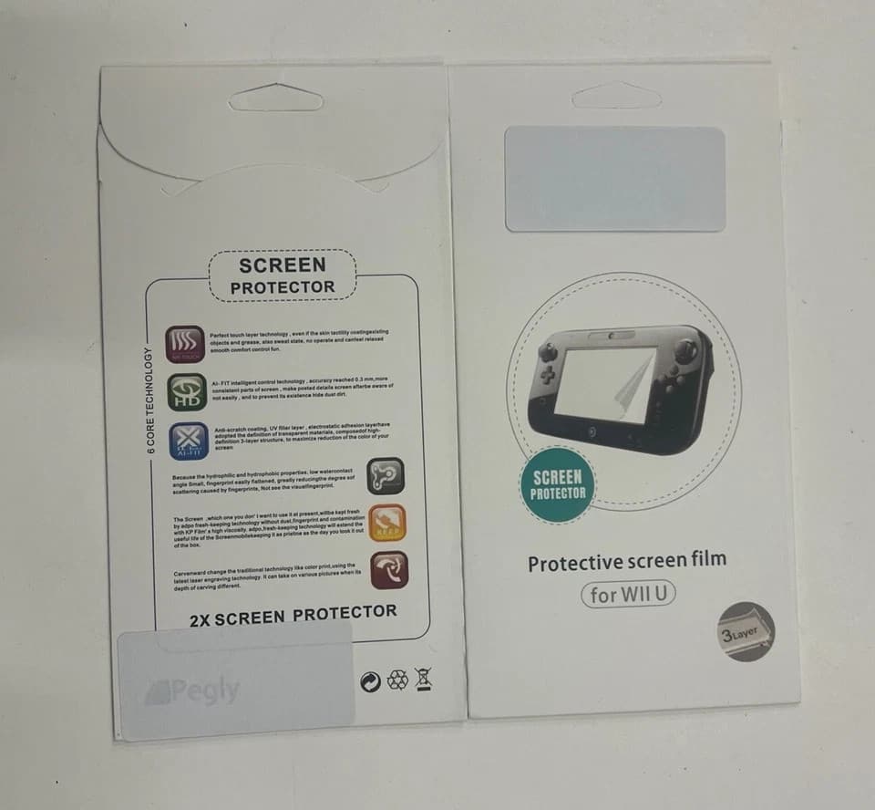 X2 Pegly Protective Screen Film For Wii U Brand New 7E. 4 pcs - Thumbnail 3