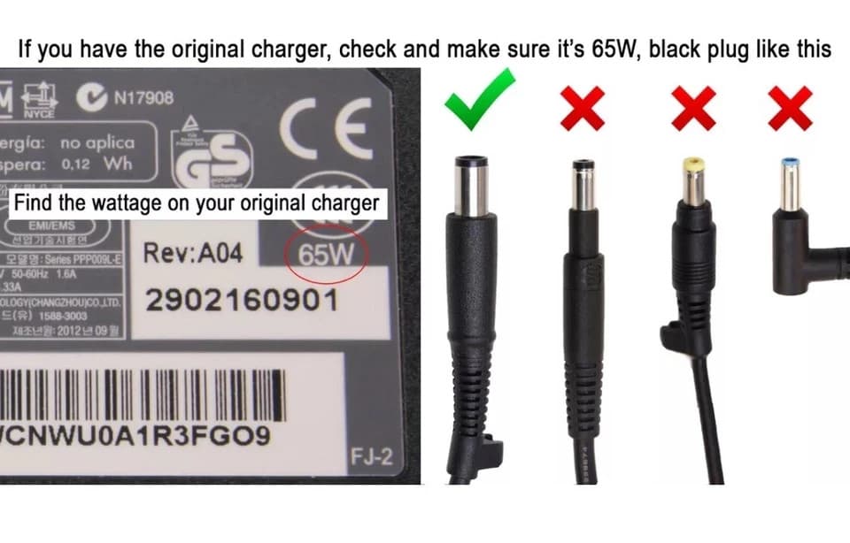 HP TPC-LA58 19.5V 3.33A 65W Genuine Original AC Power Adapter Charger - Thumbnail 2