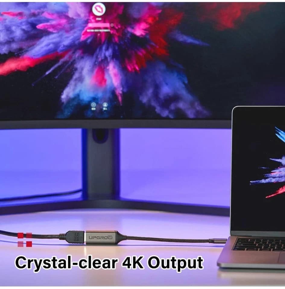 UPGROW USB-C to HDMI Adapter for connecting device to screen monitor TV - Thumbnail 5