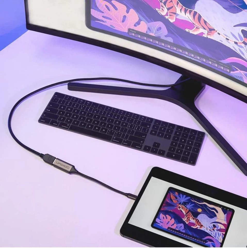 UPGROW USB-C to HDMI Adapter for connecting device to screen monitor TV - Thumbnail 4