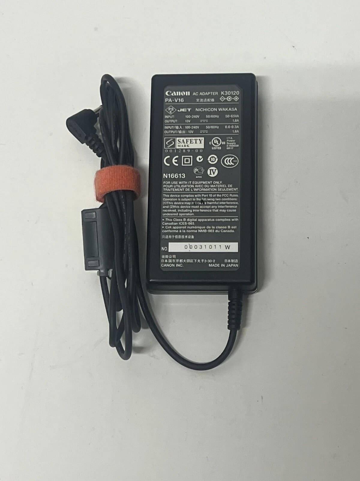 Genuine Canon AC Adapter K30120 PA-V16 13V 1.8A f/ Select Canon Cameras - Thumbnail 3