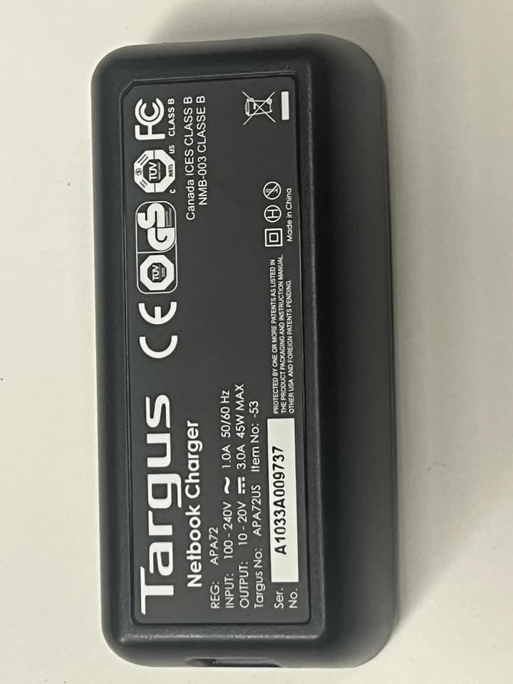 TARGUS Computer Netbook Laptop Universal Charger APA72US 45W AC Brand New - Thumbnail 3