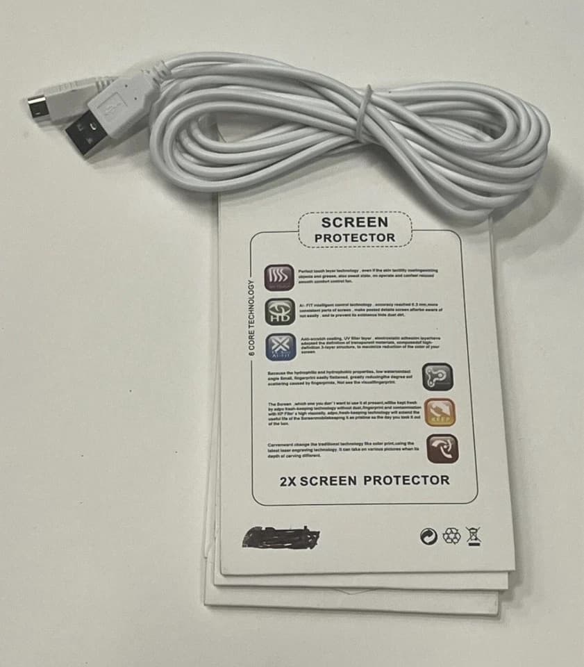 USB Charger Cable For Nintendo Wii U Gamepad Controller Plus 6 Pcs. Screen P - Thumbnail 3
