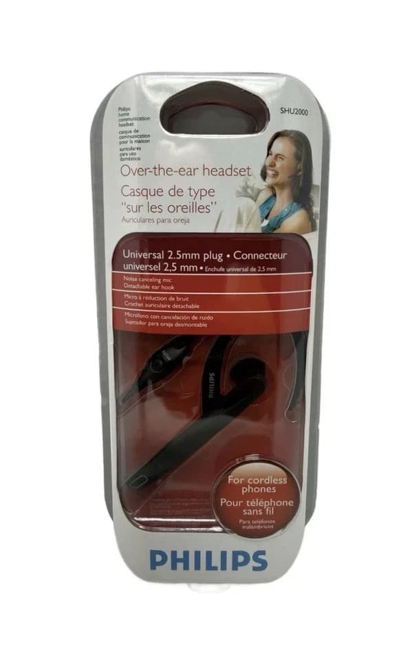2 x. Philips Over-the-Ear Headset with Noise Cancelling Mic, 2.5mm Plug, Univers - Thumbnail 4