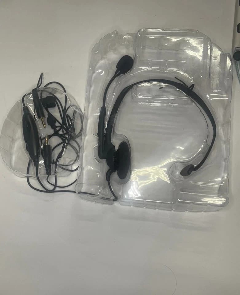 New Desktop Headset Ear Telephone Microphone Speaker (As Is) - Thumbnail 3