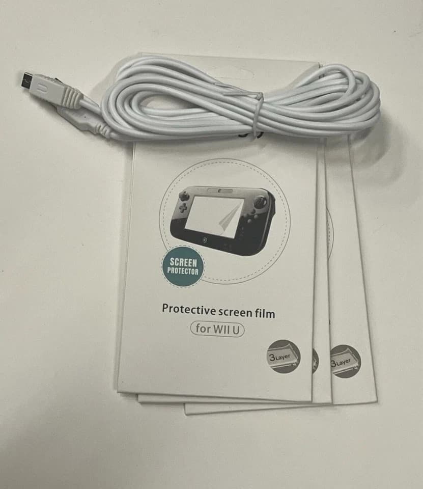 USB Charger Cable For Nintendo Wii U Gamepad Controller Plus 6 Pcs. Screen P - Thumbnail 2