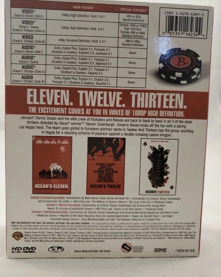 Oceans Eleven, Twelve & Thirteen 11 12 13 (HD-DVD 2007) - Thumbnail 3
