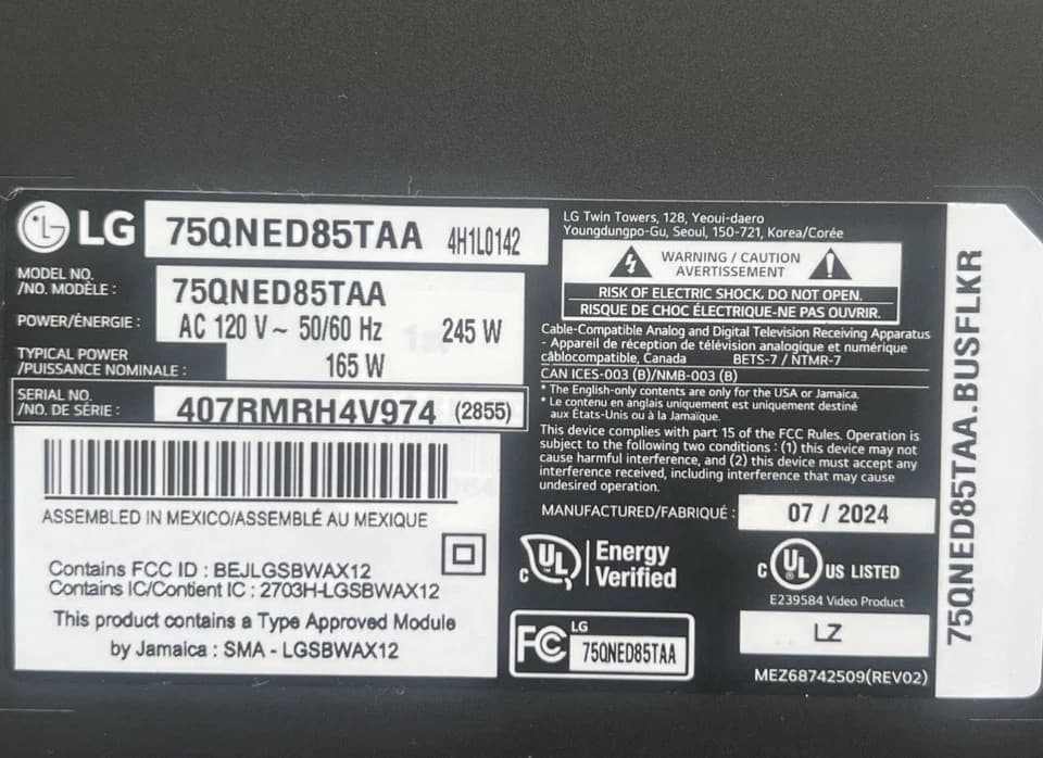 LG 75QNED85TAA. Main Board (EAX70111903) read description ￼ - Thumbnail 3