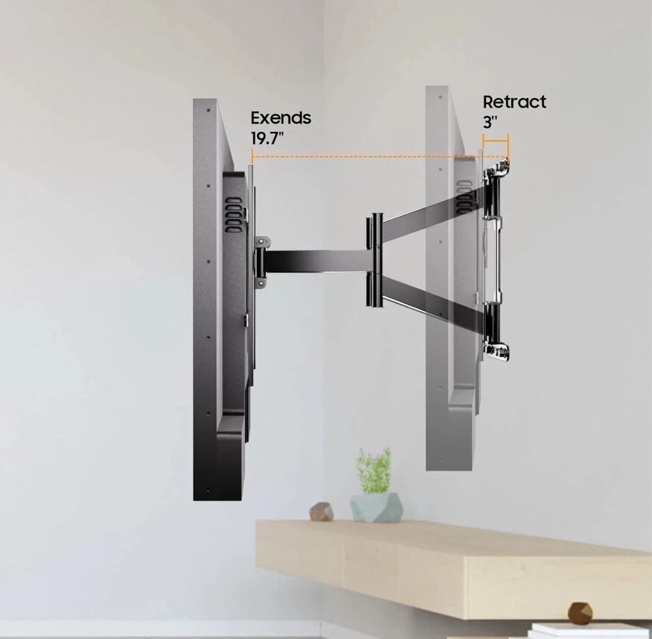 TV Wall Mount for Large TVs 40" to 75" Tilt & Extension Universal Design Works - Thumbnail 6