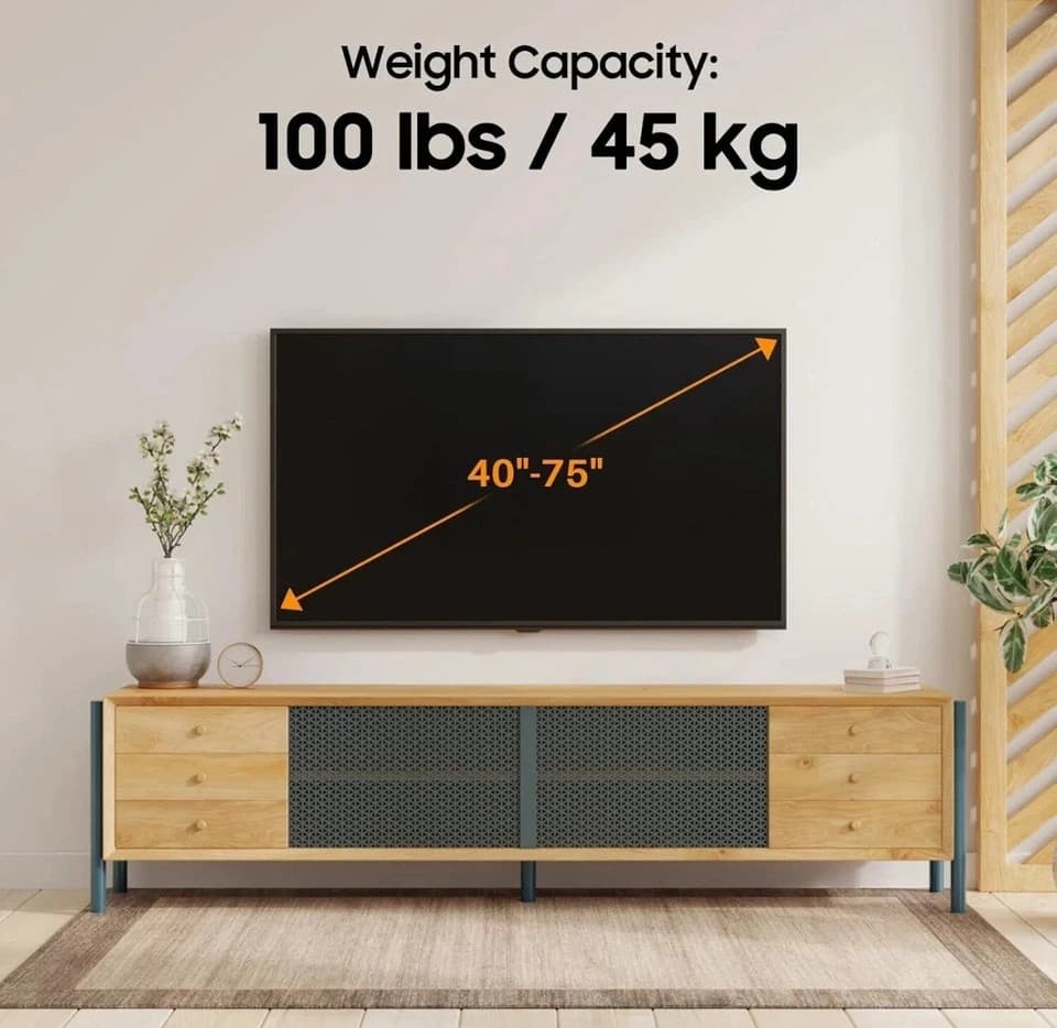 TV Wall Mount for Large TVs 40" to 75" Tilt & Extension Universal Design Works - Thumbnail 7