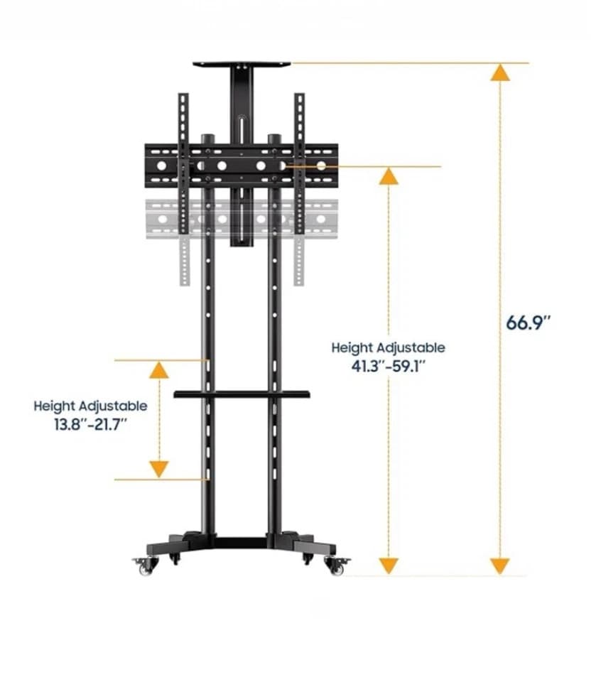 SYLVOX Rolling TV Stand Mobile TV Cart for 32-75 inch - Thumbnail 9