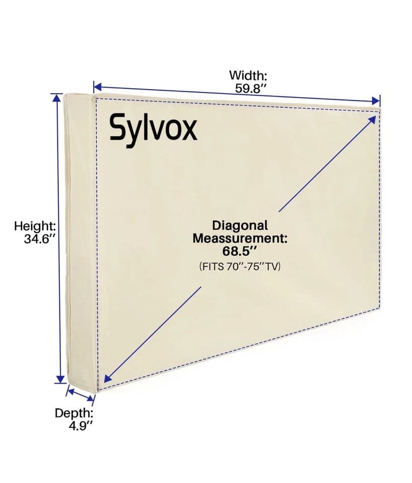 SYLVOX TV Cover Dustproof Waterproof Screen Cover 70"-75" TV Suitable outdoor TV - Thumbnail 2
