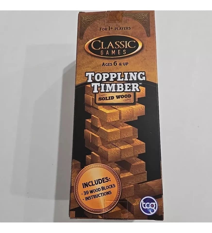 Strategy & Nerves Stacking Game, Toppling Timber 39 Solid Wood Pieces - Thumbnail 2