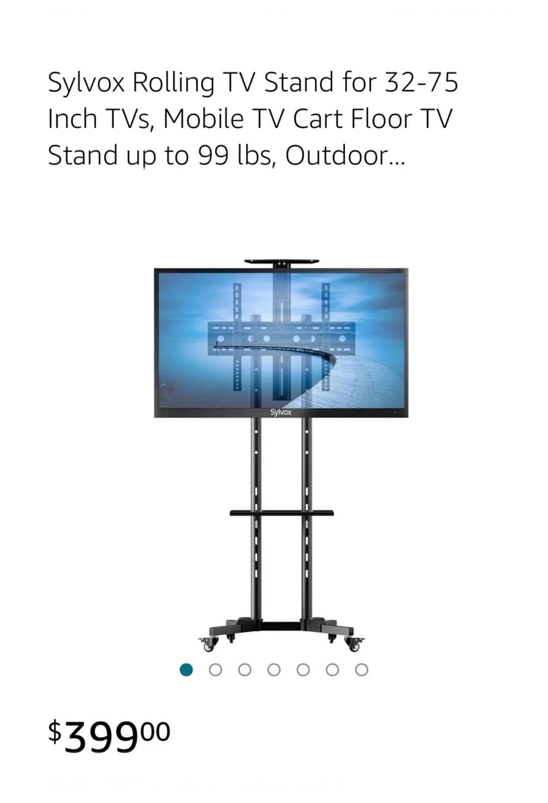 SYLVOX Rolling TV Stand Mobile TV Cart for 32-75 inch - Thumbnail 12