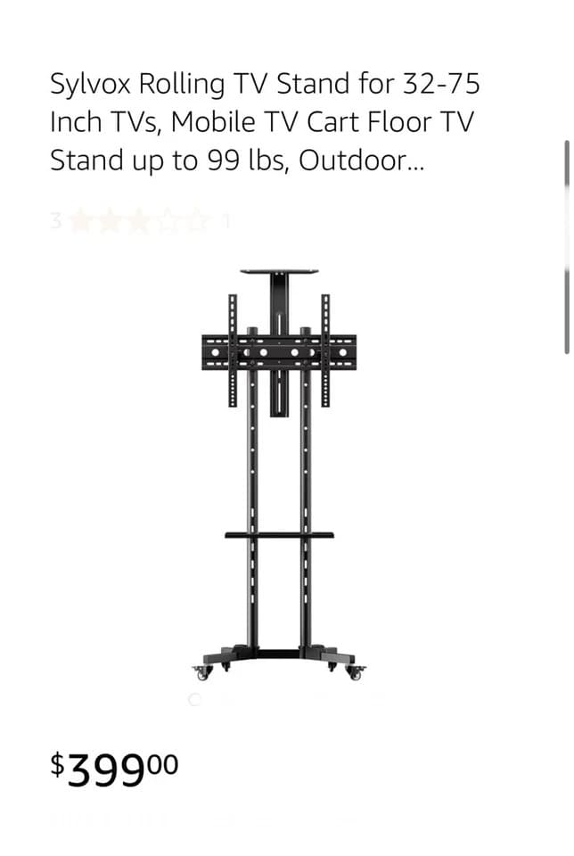 SYLVOX Rolling TV Stand Mobile TV Cart for 32-75 inch - Thumbnail 11