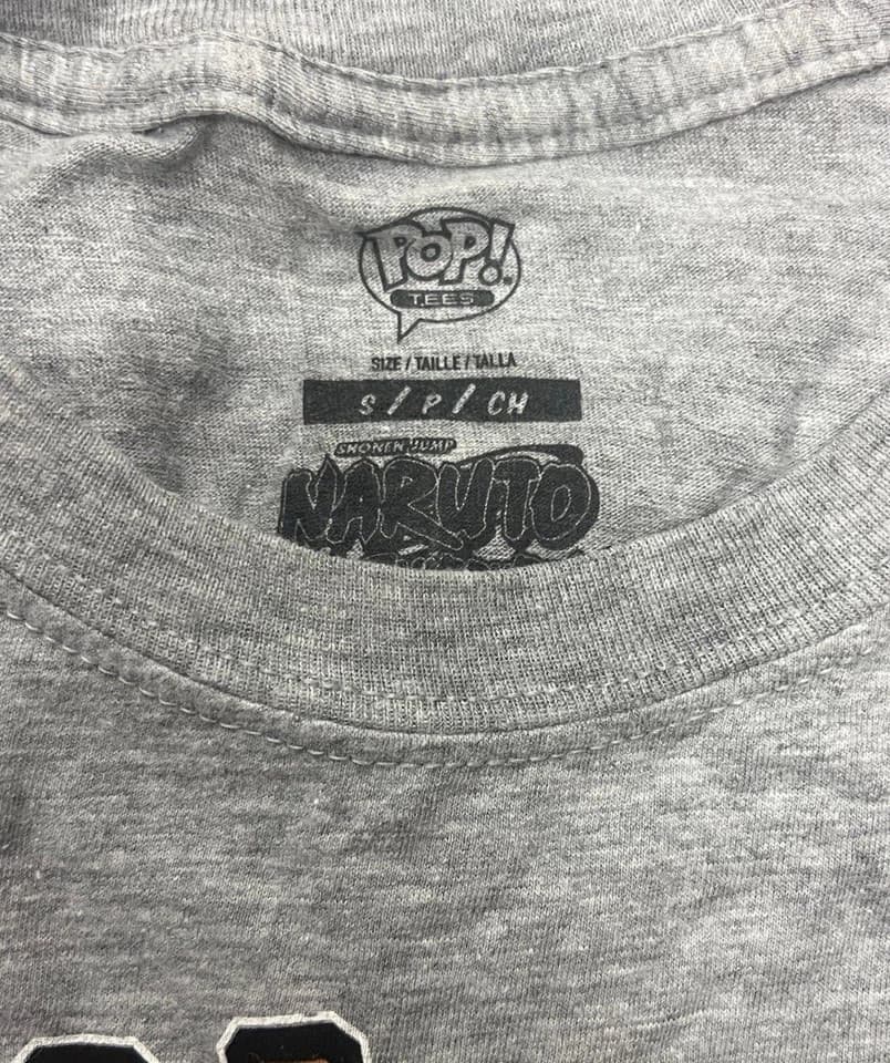 2002 Funko Pop Shirt Naruto Shippuden GameStop Exclusive Gray Graphic ( S ) - Thumbnail 3