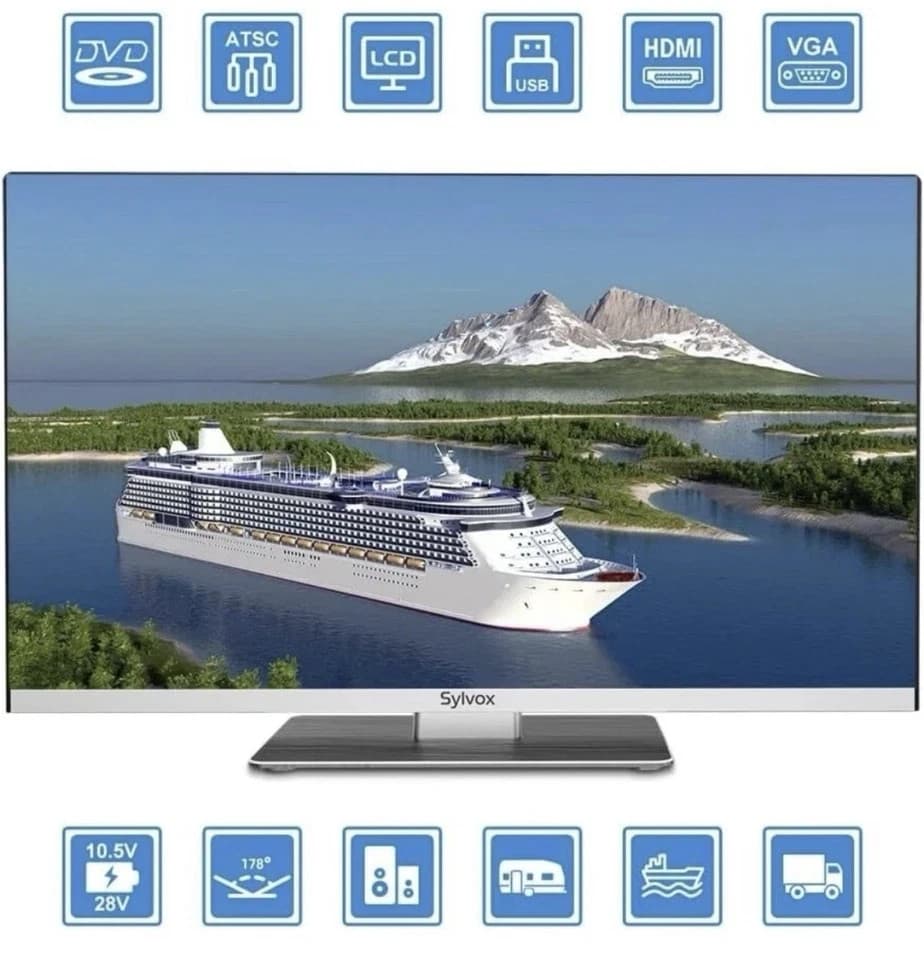 SYLVOX 12/24 Volt TV 32 inch RV TV 1080P Full HD Smart TV with APP Store Camper - Thumbnail 3