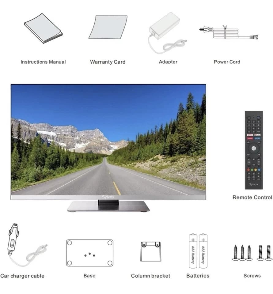 SYLVOX 12/24 Volt TV 32 inch RV TV 1080P Full HD Smart TV with APP Store Camper - Thumbnail 4