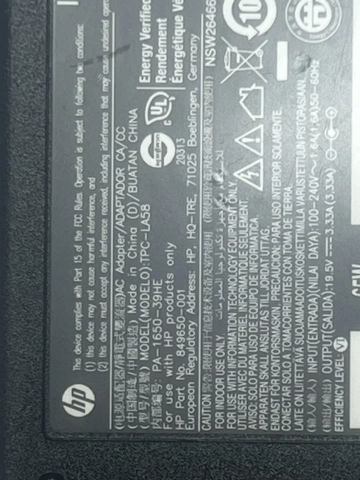 HP TPC-LA58 19.5V 3.33A 65W Genuine Original AC Power Adapter Charger - Thumbnail 4