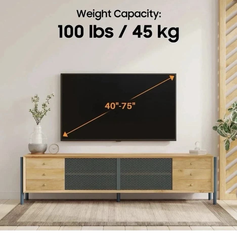 TV Wall Mount for Large TVs 40" to 75" Tilt & Extension Universal Design Works - Thumbnail 6