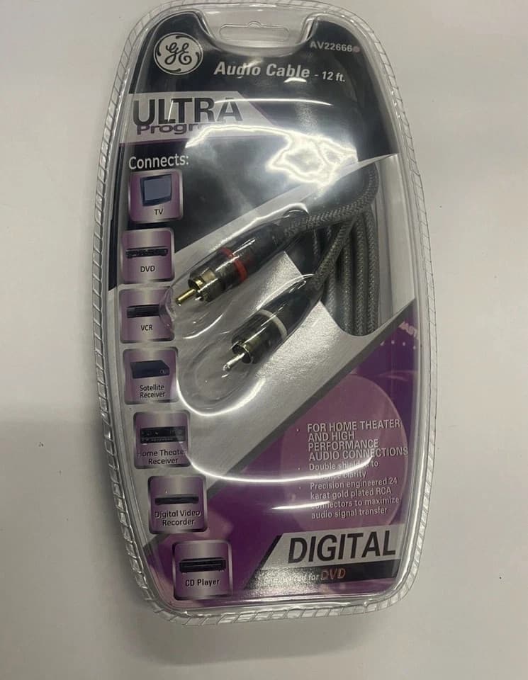 GE DIGITAL Ultra Prograde 12 ft AUDIO Cable for HDTV (model AV22666) - Thumbnail 2