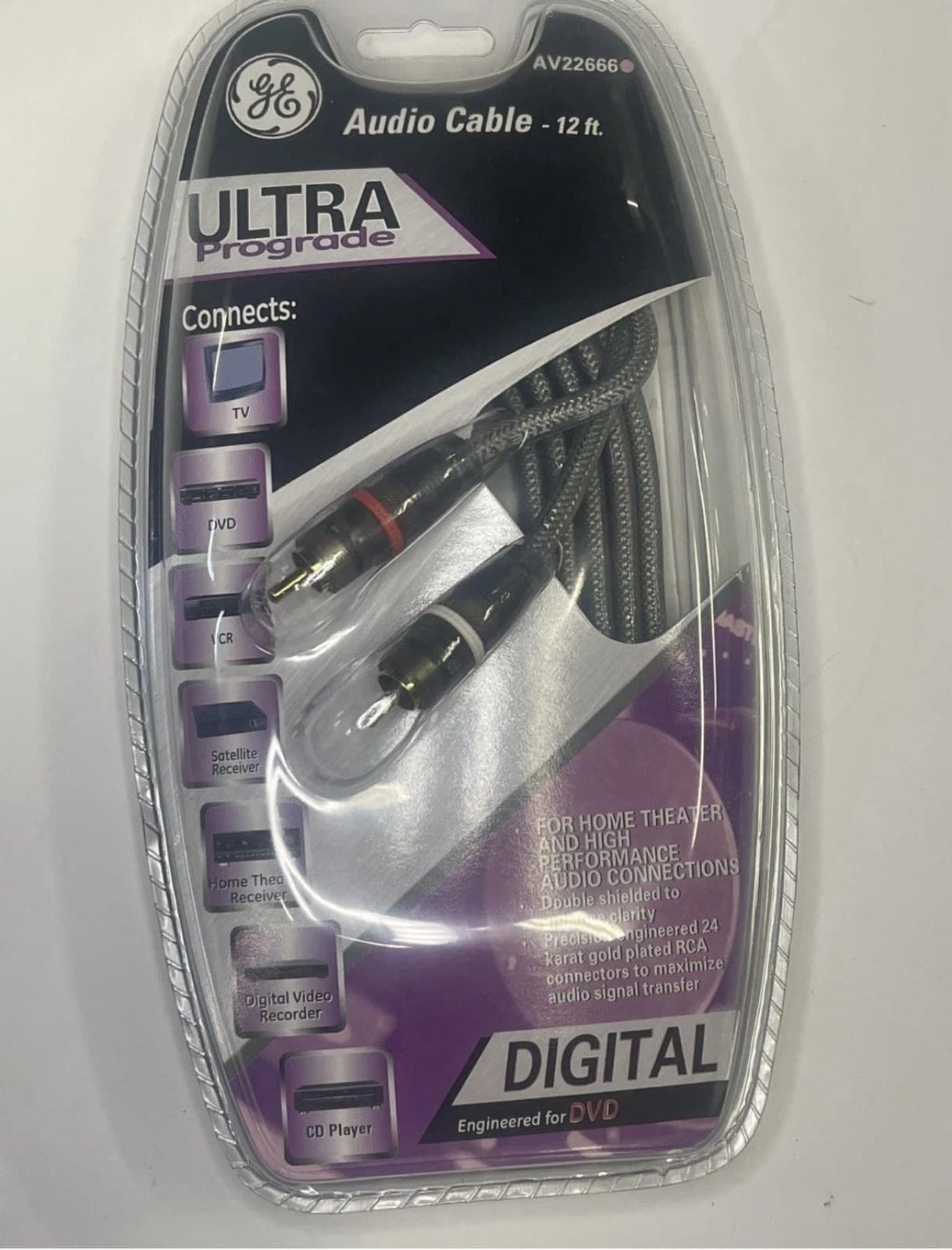 GE DIGITAL Ultra Prograde 12 ft AUDIO Cable for HDTV (model AV22666) - Thumbnail 7