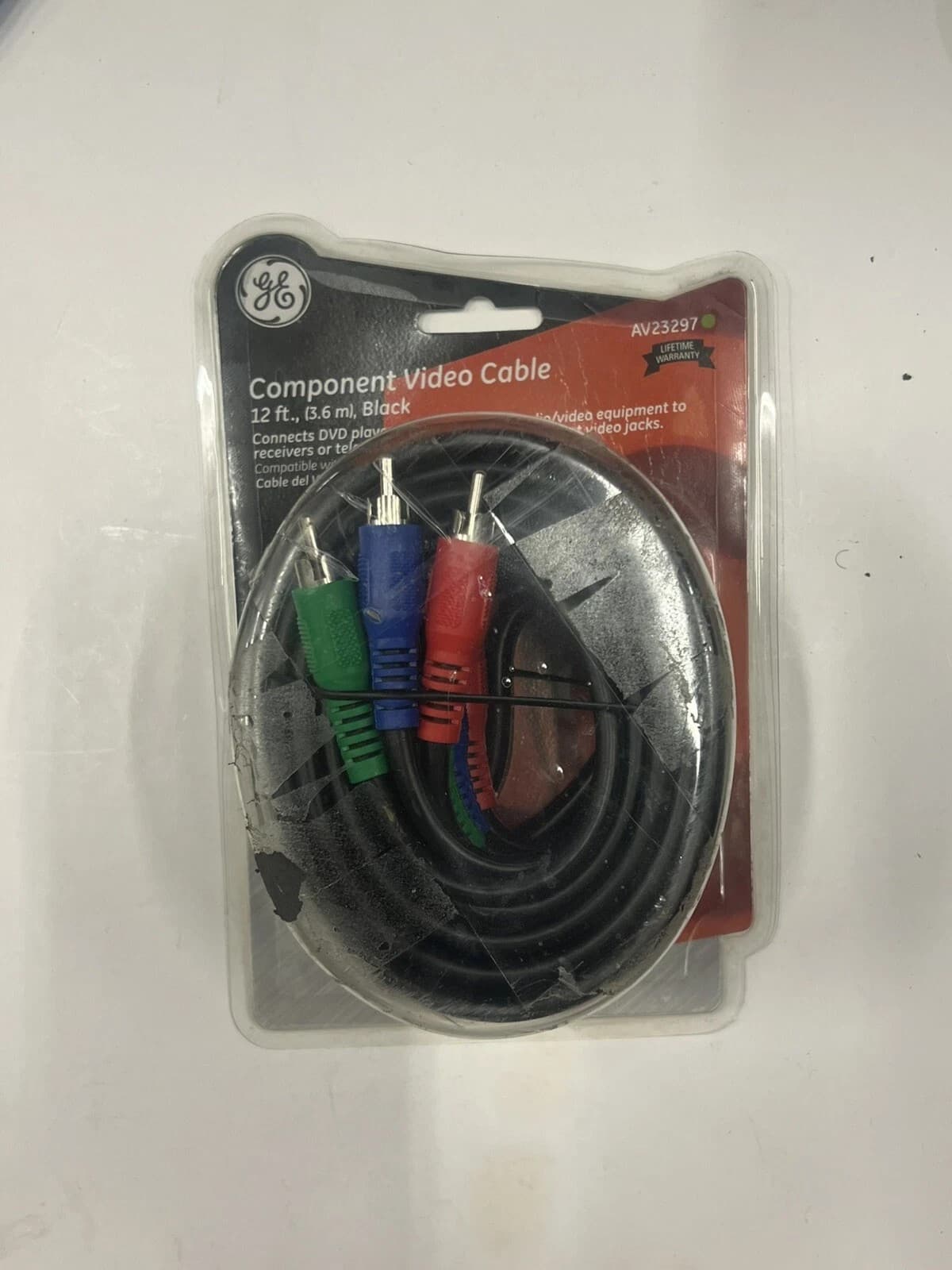BRAND NEW GE Universal Component Video Cable 12 Foot Black NIB - Thumbnail 2