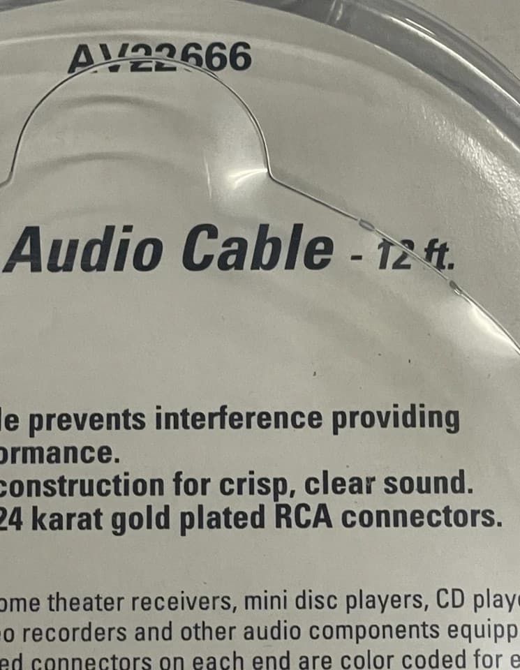 GE DIGITAL Ultra Prograde 12 ft AUDIO Cable for HDTV (model AV22666) - Thumbnail 3
