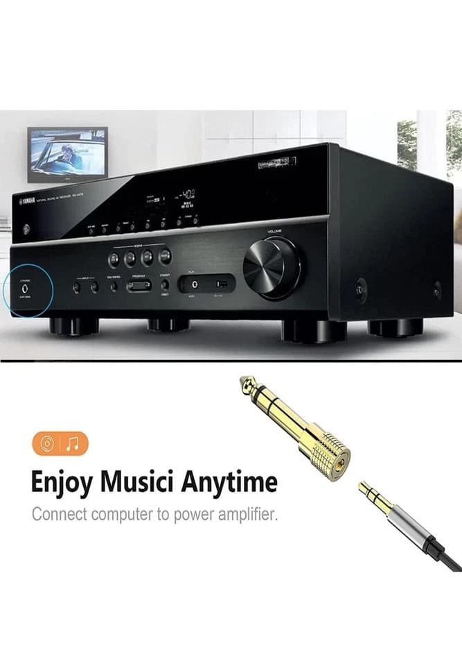 6.35mm (1/4 inch) Male to 3.5mm (1/8 inch) Female Stereo Audio Headphone TRS ... - Thumbnail 3