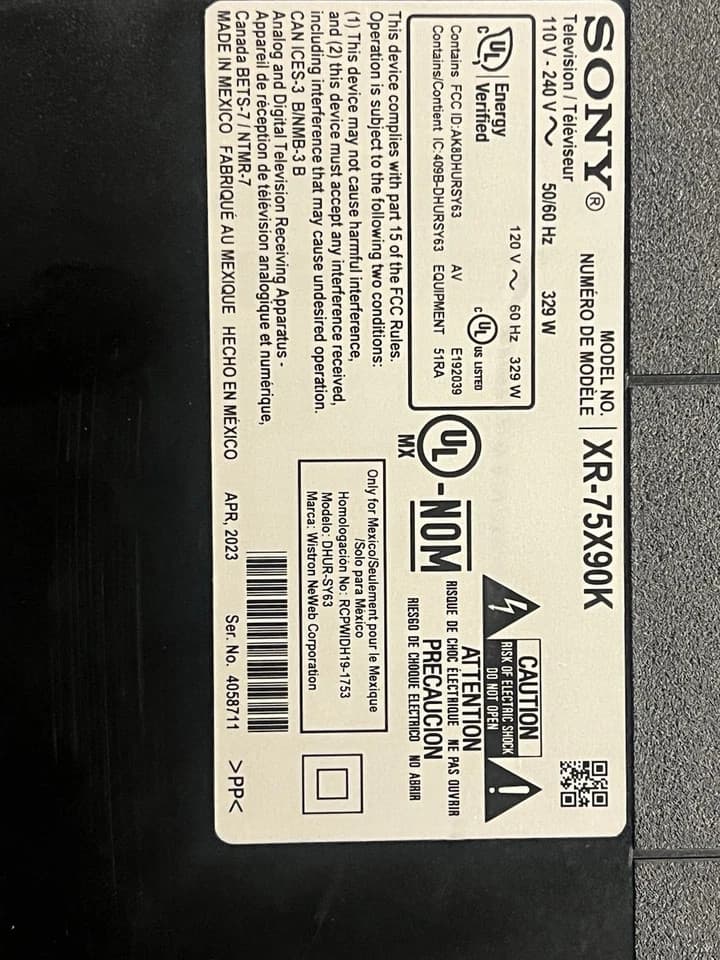 SONY XR-75X90K , XR-75X90CK XR-65X90K WIFI MODULE PN: 1-005-419-13 DHUR-SY63. - Thumbnail 3
